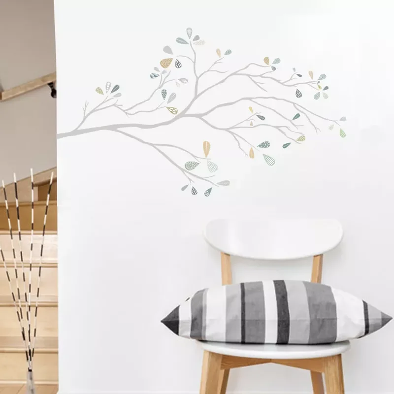 

NEW2022 Minimalist Style Light-colored Branches Wall Sticker Living Room Background Bedroom Home Decoration Wallpaper Beautify S