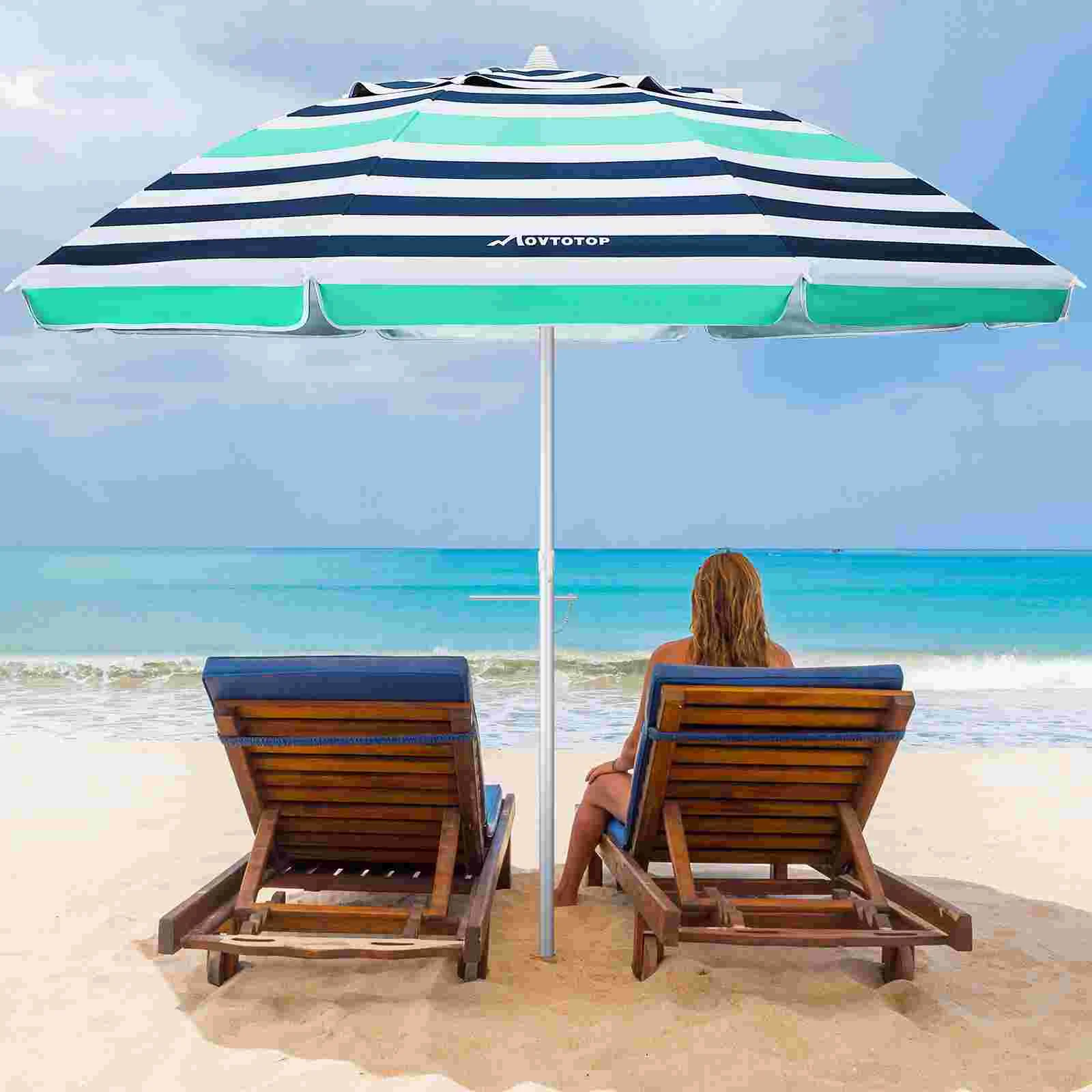 

MOVTOTOP COOL 6.5ft Beach Umbrella Outdoor Sunshade Umbrella Crank Adjustable Umbrella Canopy for Garden Deck Backyard Pool