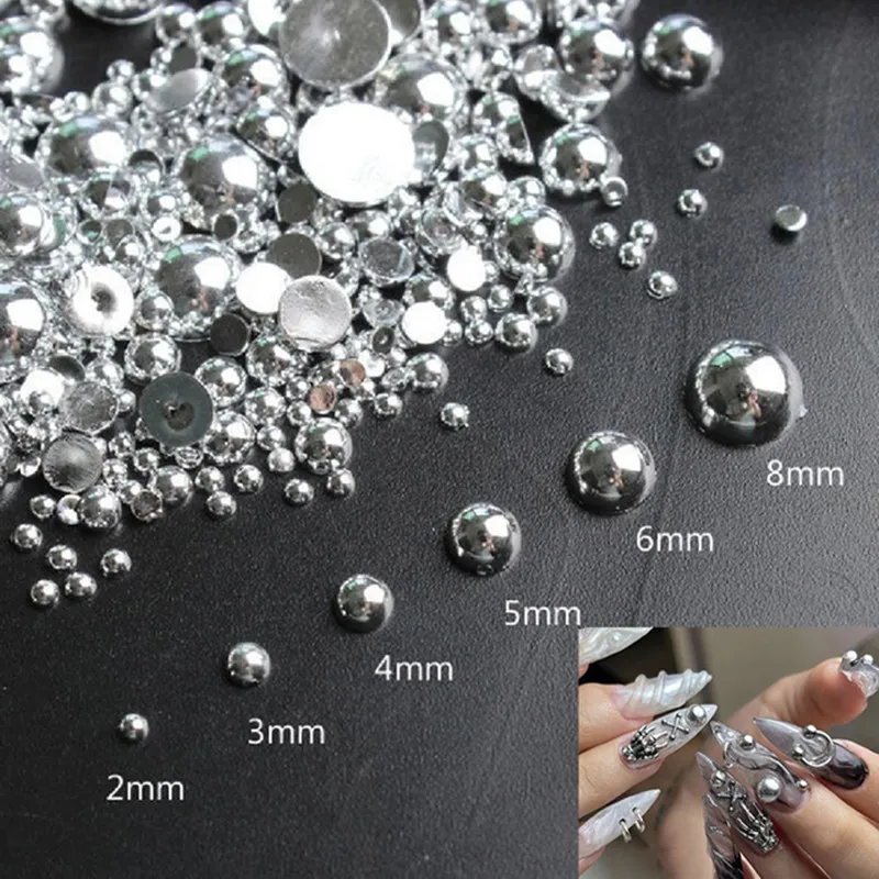 

300Pcs Nails Charms Half Round Pearls Colorful 3D Resin Design Nail Art Decoration DIY Manicure Accessories Supplier Ornaments