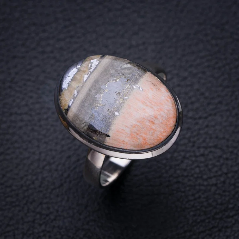 

StarGems Natural Jasper Handmade 925 Sterling Silver Ring 12.25 E8758