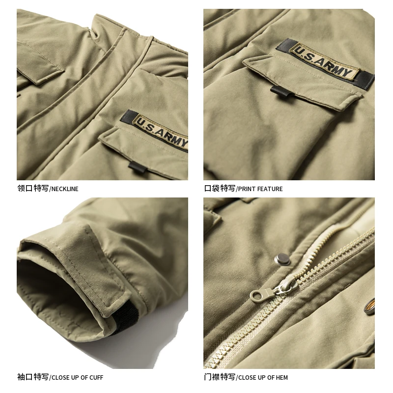 Retro Stand-up Collar Cotton-Padded Coat Men's Korean-Style Trendy Winter Multi-Pocket Thickened Functional Cotton-Padded Coat