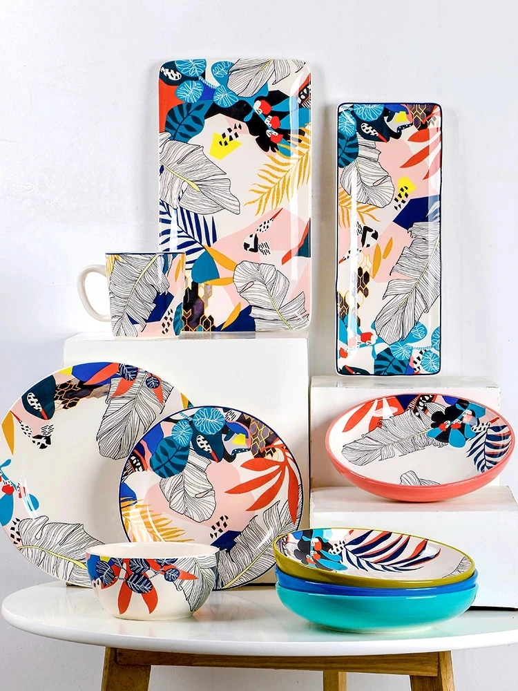 Набор пасторальной керамической посуды в средиземноморском стиле набор для