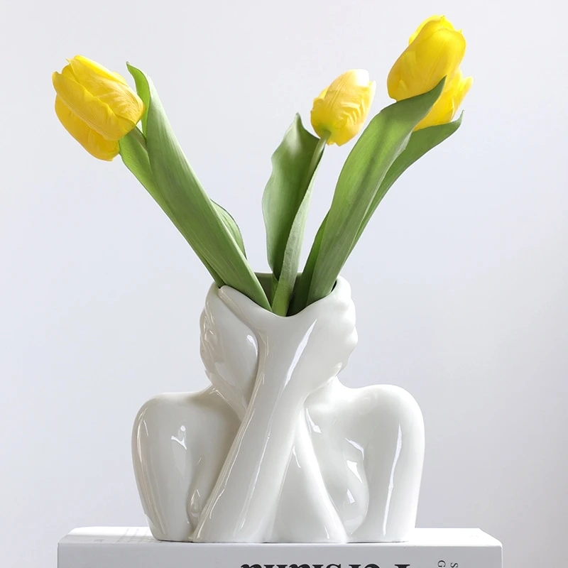 

Фарфоровая Женская ваза, абстрактная керамика, боди-арт, цветочный кувшин, украшение для дома, подарок, аксессуары для рукоделия