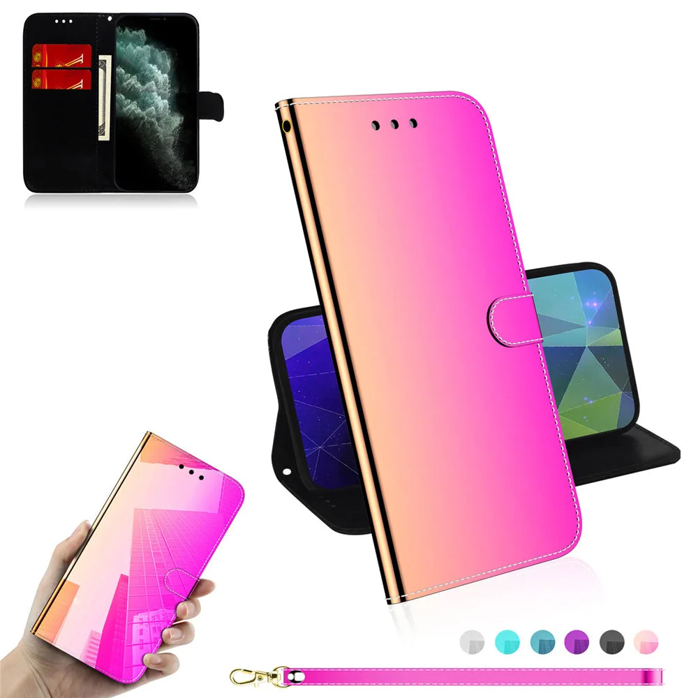 Glitter Holographic Leather case for iPhone 13 Pro Max 12 Mini 11 Xr Xs 14 plus 7 8 SE Luxury Flip Case iPhone13 5G Wallet Cover
