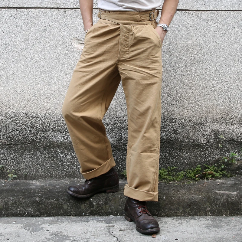 

New 2023 Pants Vintage UK Military Trousers for Men In Khaki Olive Durable Versatile for Casual Work Outdoors Clothes for Man