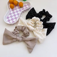 bow knot hair tie hot selling fashion solid color hair accessories simple polka dot large intestine hair ring accessoires
