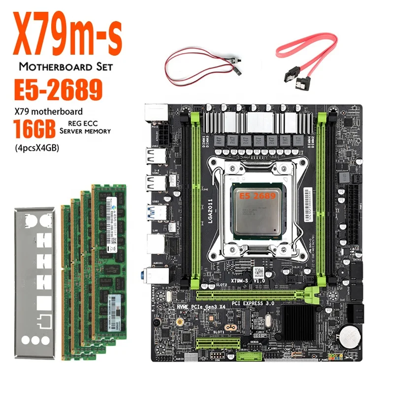 

Brand new X79 Motherboard LGA 2011 Xeon E5 2689 Set with 4*4GB DDR3 ECC Memory Gaming PC Placa Mae X79M-S 2011 Xeon Assembly Kit