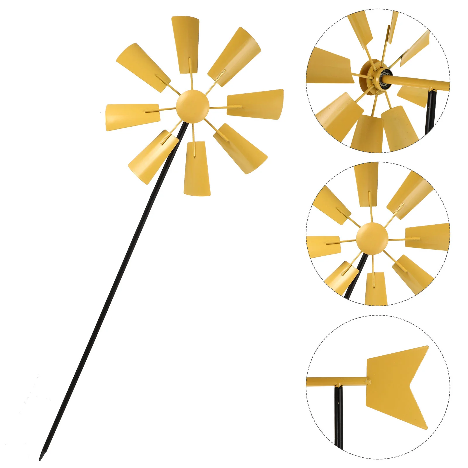 

Rotating Windmill Park Pinwheel Decorative Children Outdoor Iron Sunflower Home
