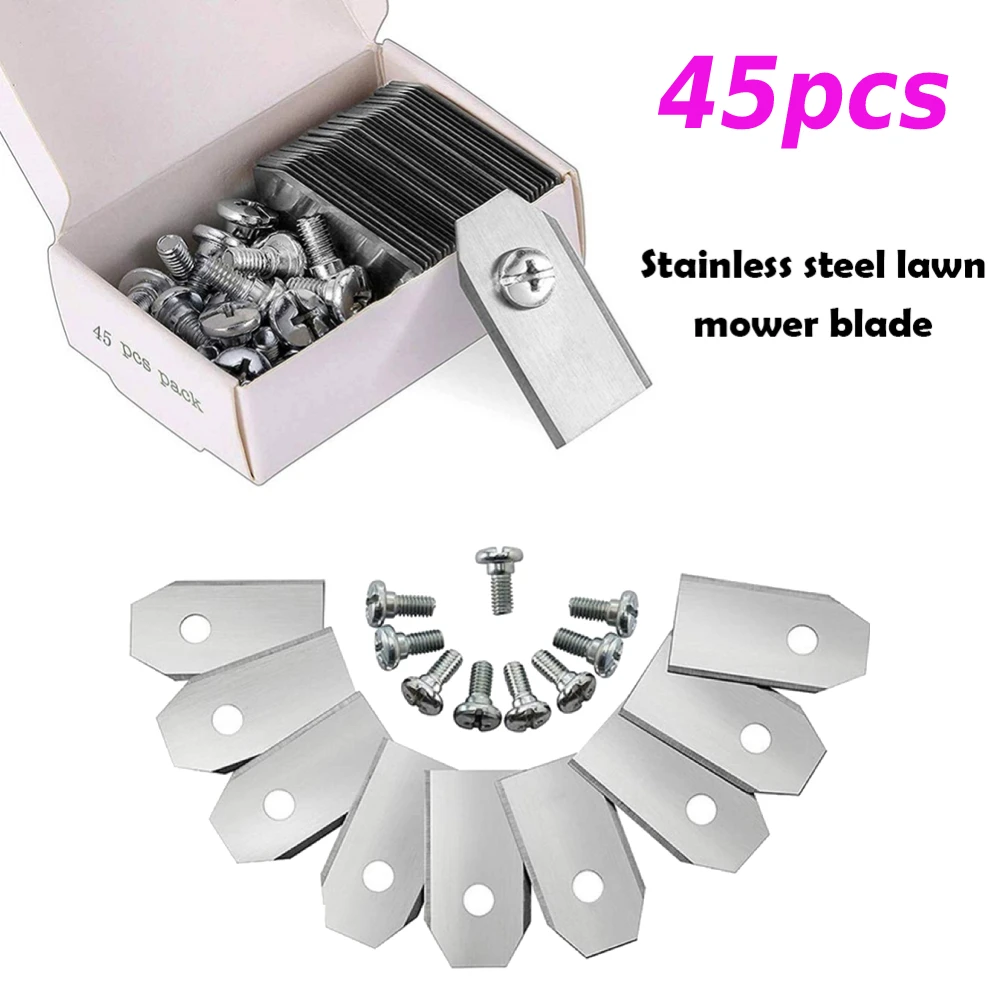 

45PCS Trimmer Blade Lawn Mower Grass Replacement Trimmer Cutter Piece For Husqvarna Gardena Robotic Lawnmower