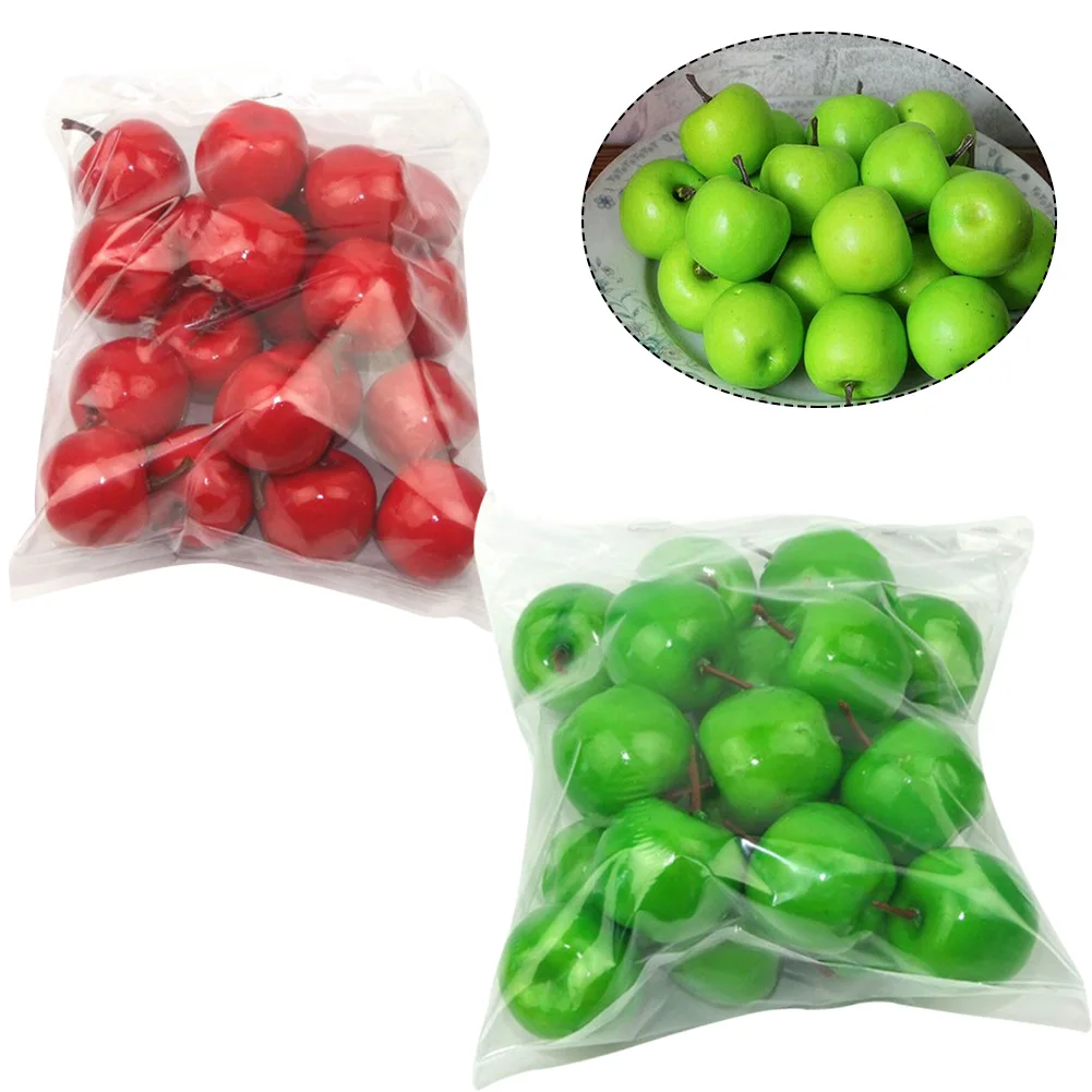 

10/20Pcs Artificial Fruits Faux Apples Plastic Decorative Fruits Fake Fruits Red Apples Lifelike Simulation For Kitchen Party