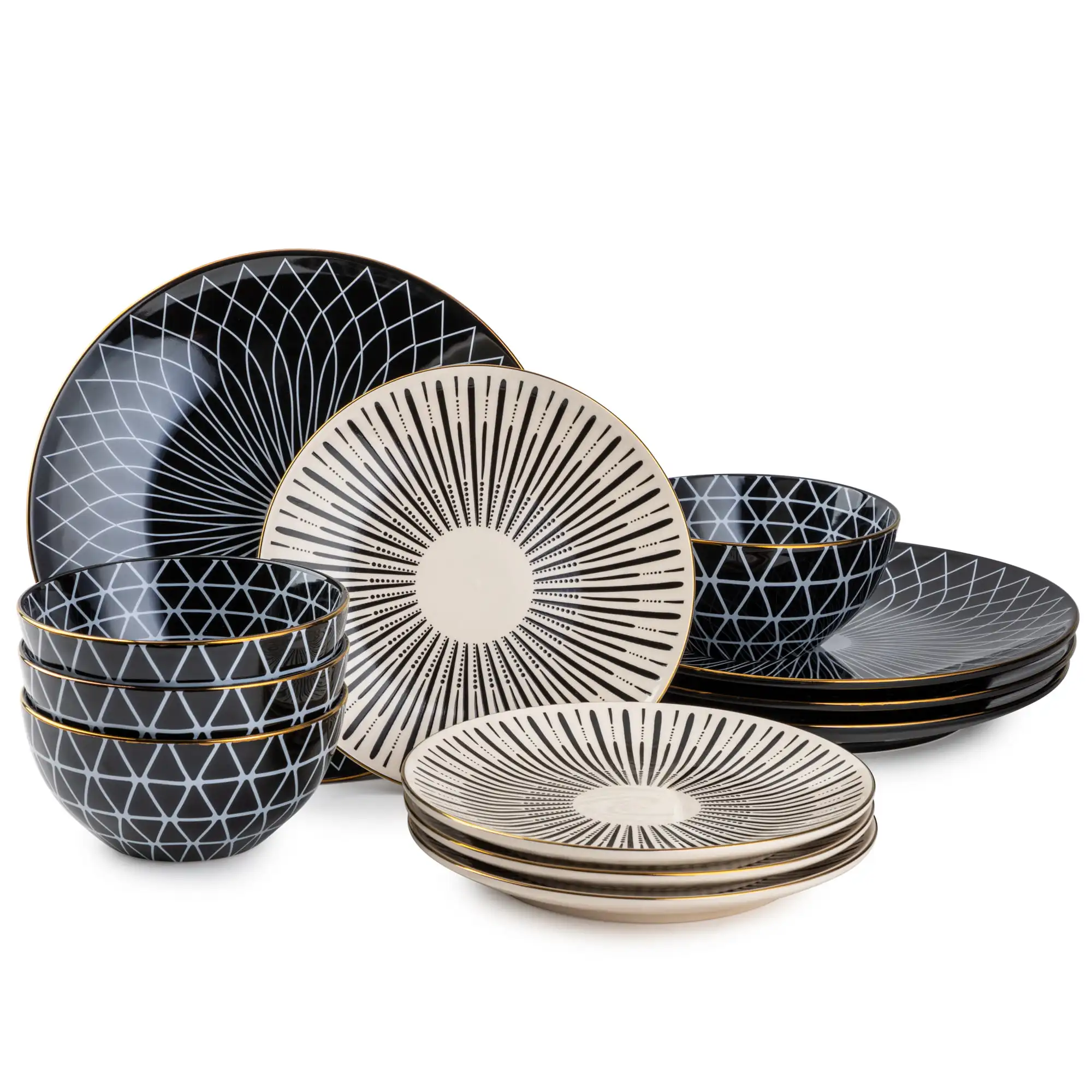 

Free Shipping Calypso 12 Piece Stoneware Dinnerware Set Service for 4