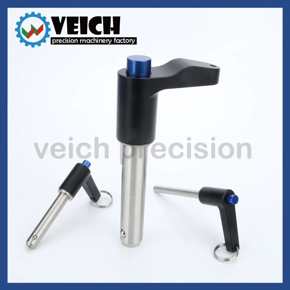 

VCN118 Inch Dia 3/16"~1" Stainless Steel Quick Release Locking Pin L-Handle Ball Lock Pins With Ring Usable Length 0.5"~7"