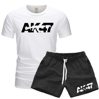 fashion men short sleeve tracksuit summer printed beach t shirts and shorts outfits casual sportsuit running jogger short suits