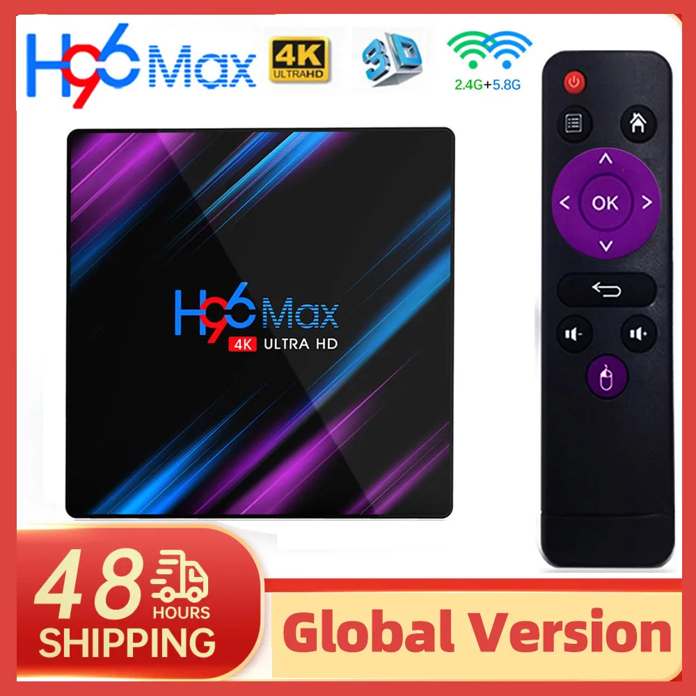 

Приставка Смарт-ТВ H96 MAX, 4 ядра, 4 + 64/32 ГБ, Wi-Fi, 4K