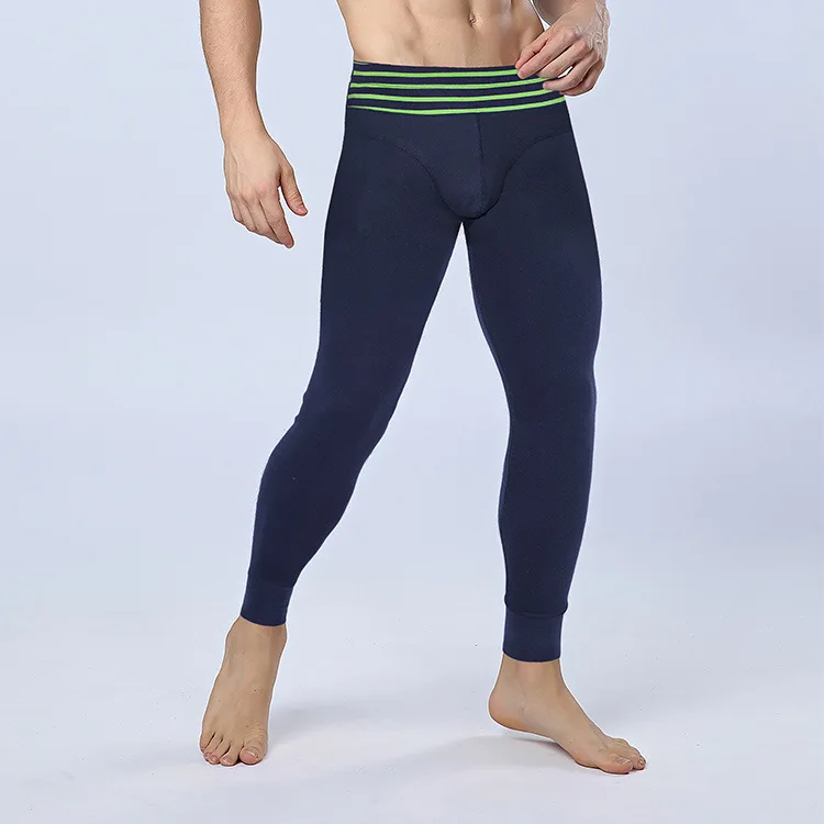 Тонкие Термокальсоны для мужчин эластичные хлопковые мужские теплые брюки с