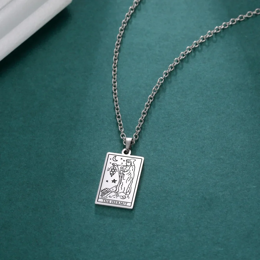 Маленькое ожерелье с подвеской из титановой стали нержавеющая сталь этикетка