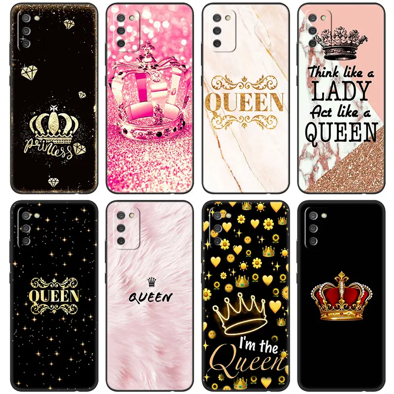 Diamond Crown Queen Printing Case For Samsung Galaxy A03S A02S A01 A03 Core A10S A20S A20E A30 A40 A41 A6 A7 A9 A8 +2018 A5 2017