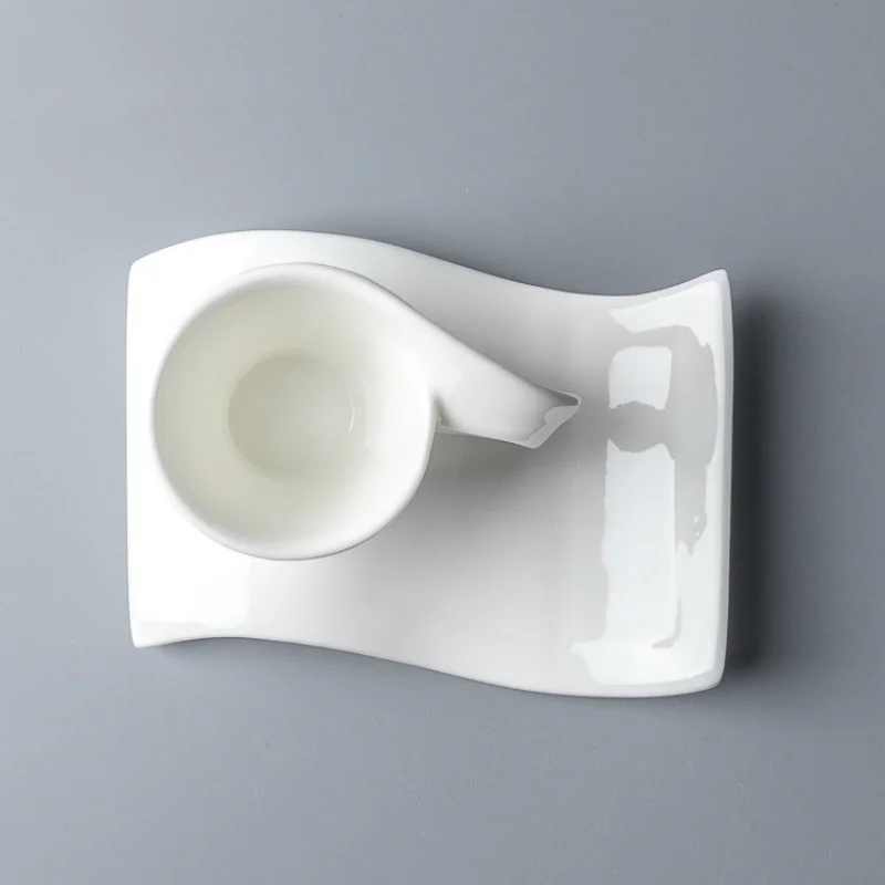Новейший дизайн 80 мл волнистая китайская кофейная чашка и блюдце набор полностью