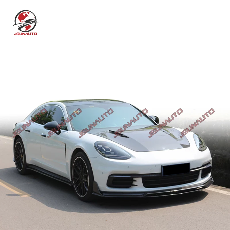 Фото Передняя крышка двигателя для Panamera 971 м, стильный капот из углеродного волокна CF/FRP, Неокрашенная Автомобильная крышка, комплект кузова автомобиля для 971 17-21 №2