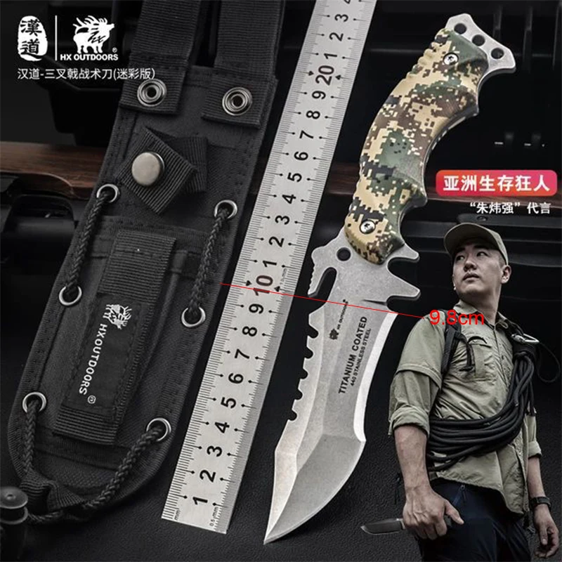 Охотничий прямой нож Hando 440C карманный Клинок с лезвием для выживания в дикой