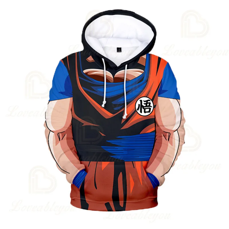 

Новые толстовки с карманами и капюшоном Goku, толстовки для мужчин и женщин, Детское пальто, пуловер с принтом, свитшот, осенне-зимние толстовк...