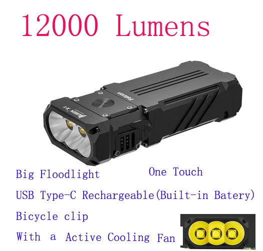 

Wuben x1 12000 люмен USB C перезаряжаемый маленький и мощный ECL фонарик