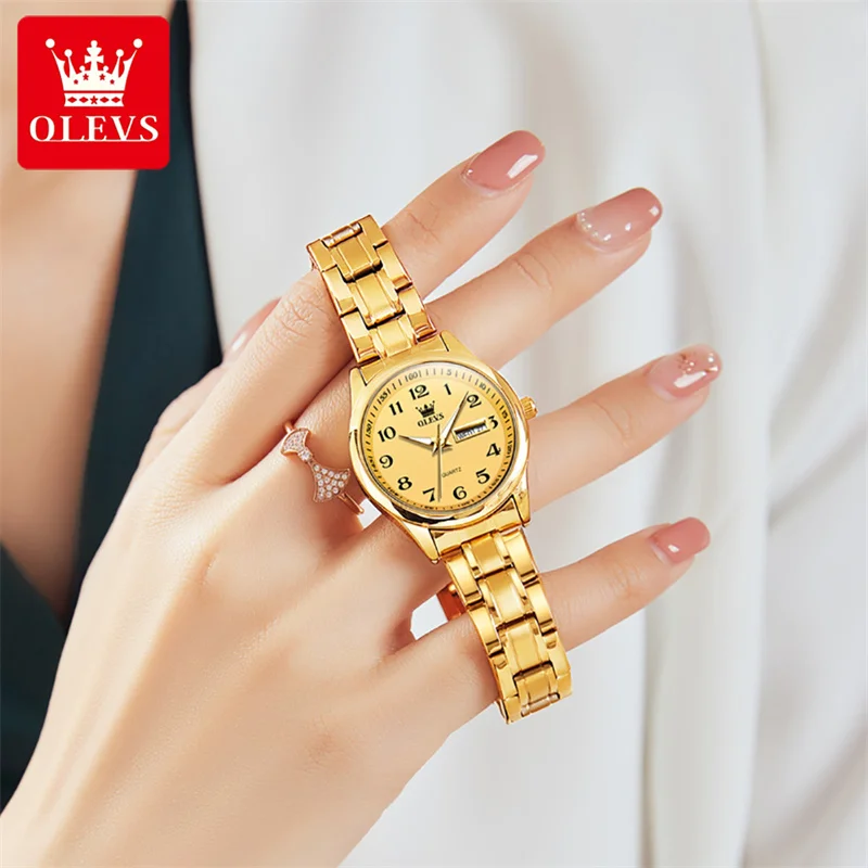 Fashion New 2023 OLEVS Luxury Women Bracelet Quartz Watches For Women Wristwatch Stainless Steel Causal Watch Lady reloj mujer enlarge