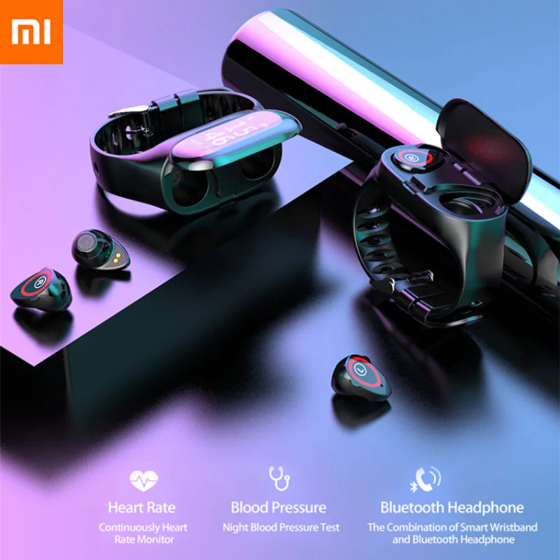 

Xiaomi Smart Watch with Bluetooth Earphone Call Men Women Clock Sport Fitness Bracelet for Xiaomi Android Huawei Honor IOS