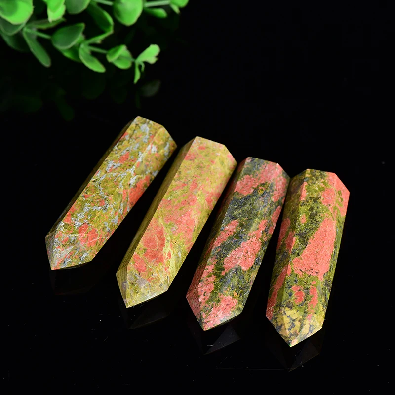 

Natural Flower green stone hexagonal prism room decor Home Decor Healing Crystal Point Energy Ore witchcraft aquarium Gift
