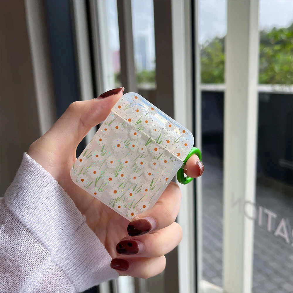 

For AirPods Pro Case for AirPods 3 2 1 3rd Generation Case Daisy Flower Square Cover for Airpod pro Funda Air Pods 3 Pro Coque