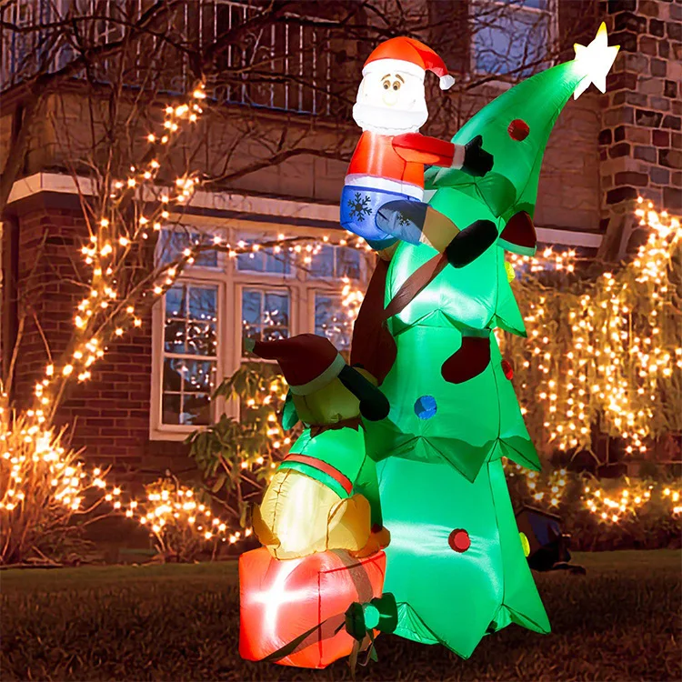 

1.8m inflatable Santa Claus tree Christmas tree inflatable light up Window Garden LED String Xmas Christmas Lights Outdoor