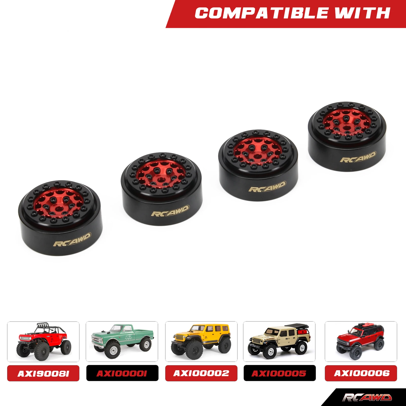 RCAWD сплав 1 0 Beadlock SCX24 колесный обод и Стопорная гайка для Axial 1/24 Series Запчасти