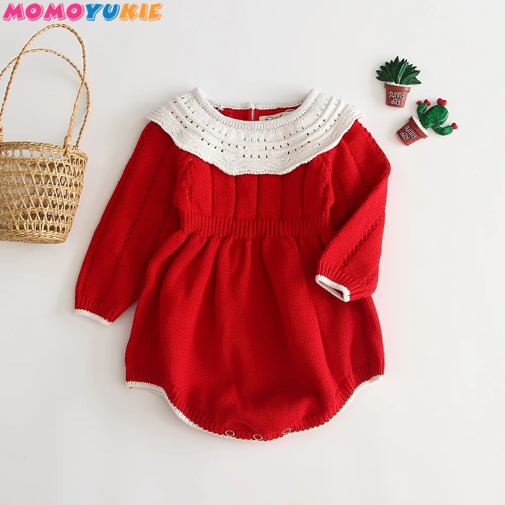 

2022 Spring Toddler Kids Spring Infant Lovely Knitting Romper High Quality Baby Girls Knitted Romper Girls Cute Crochet Rompers