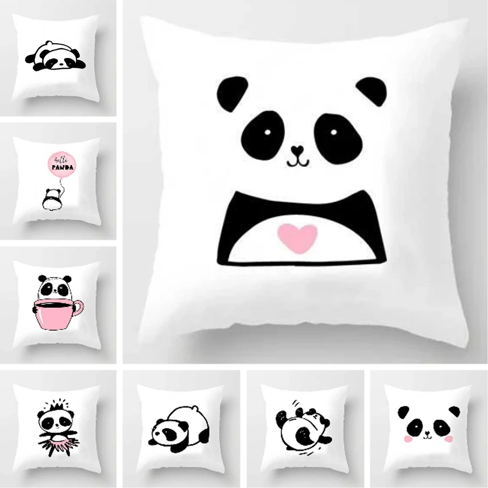 

Cute Cartoon Animal Panda Print Cushion Cover Home Sofa Couch Decoration Polyester Throw Pillow Case 45X45CM Fundas De Cojin