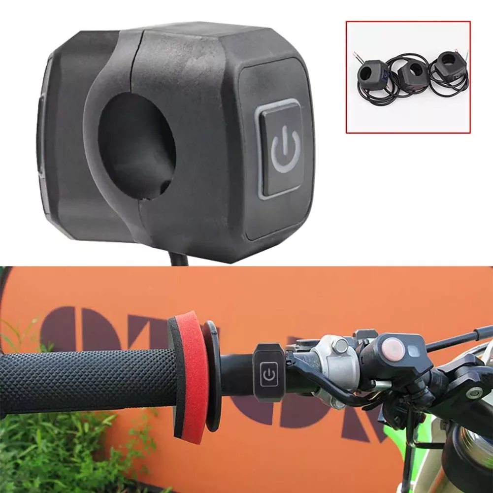 

22mm 7/8'' Motorcycle Handlebar Switch Button 12V Waterproof Control Switch Button with LED light