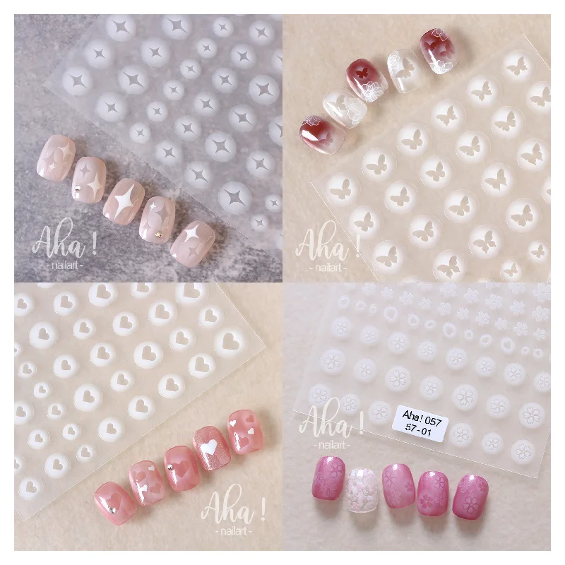 

1pcs Back Glue Nail Art Stickers White Halo Dyed Hollow Butterfly Charms Slider 3D Non Spray Decals Nail Art Decoration Supplies