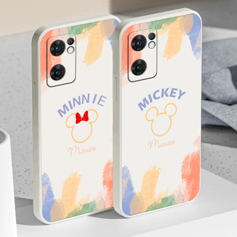 

Mickey Minnie Mouse Stitch Phone Case For OPPO A73 A31 2020 Reno7 SE 6 5 4 2 Z Lite Pro Plus 5G 4G Funda Liquid Rope Cover