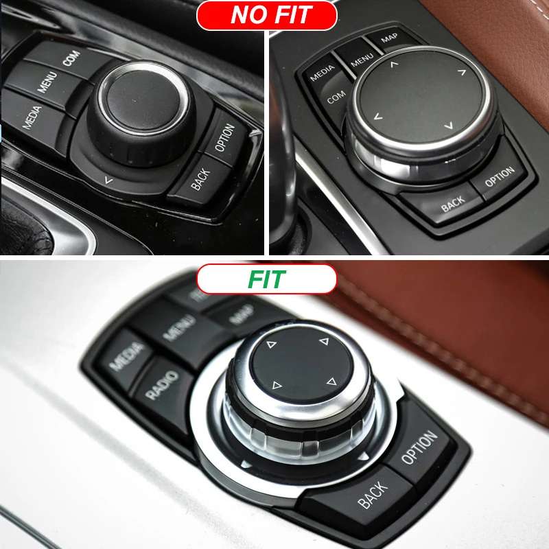 Car Multimedia Button Cover Trim Knob Sticker For BMW F10 F18 F20 F21 F30 F35 F06 F12 F25  F02 For NBT Controller Accessories images - 6