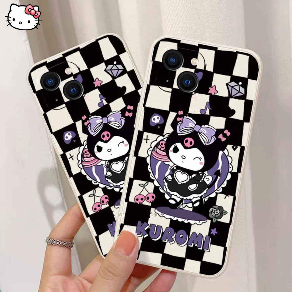

Sanrio Kuromi Case Iphone 13 12 11 Pro Max X Xr Xs 7 8 Plus Cartoon Cover Protective Designer Fashion Luxury Square Girly Black