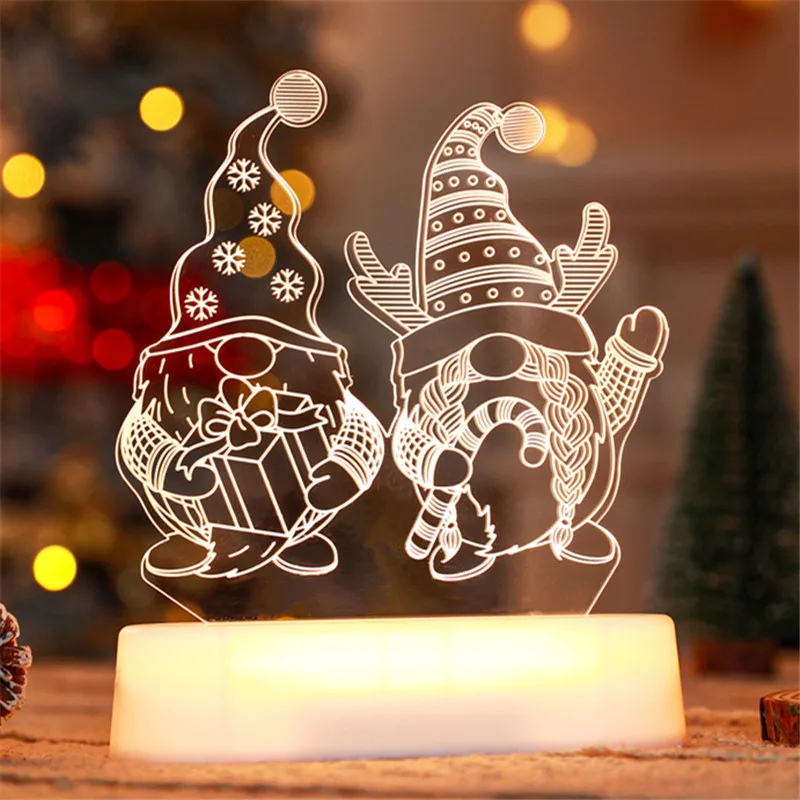 

Merry Christmas Decoration for Home Gnome Santa LED Night Lights Christmas Ornaments New Year 2023 Navidad Noel Natal Xmas Gift