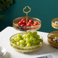 european moetal plate snack fruit storage cake stand living room home decoration accessories jewelry organizer trays decorative