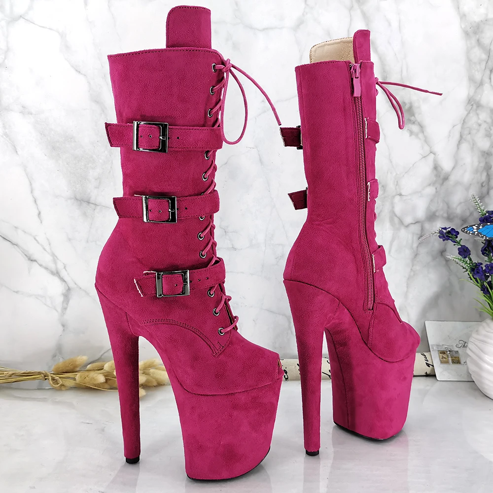 Leecabe  20CM/8inches Pole dancing shoes High Heel platform Pole Dance boot