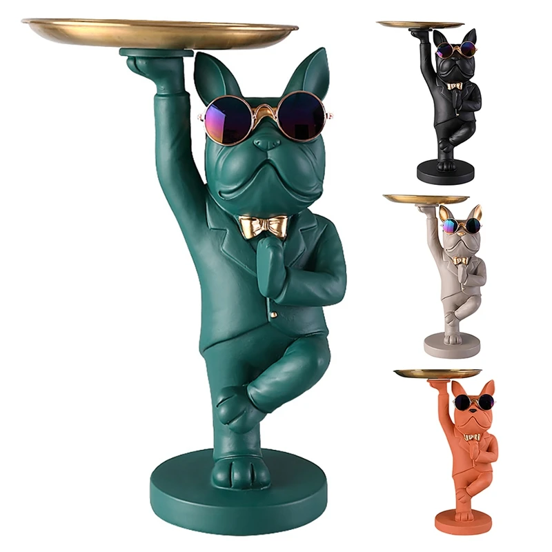 

Bulldog Fruit Dish Home Living Room Decor Animal Figurines Bulldog Sculpture Ornament Table Decoration Statue