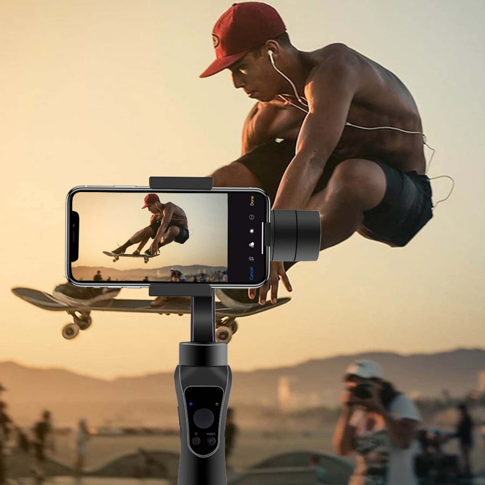 3-осевой подвес для смартфона с защитой от сотрясений YouTube и TikTok. Легкий в