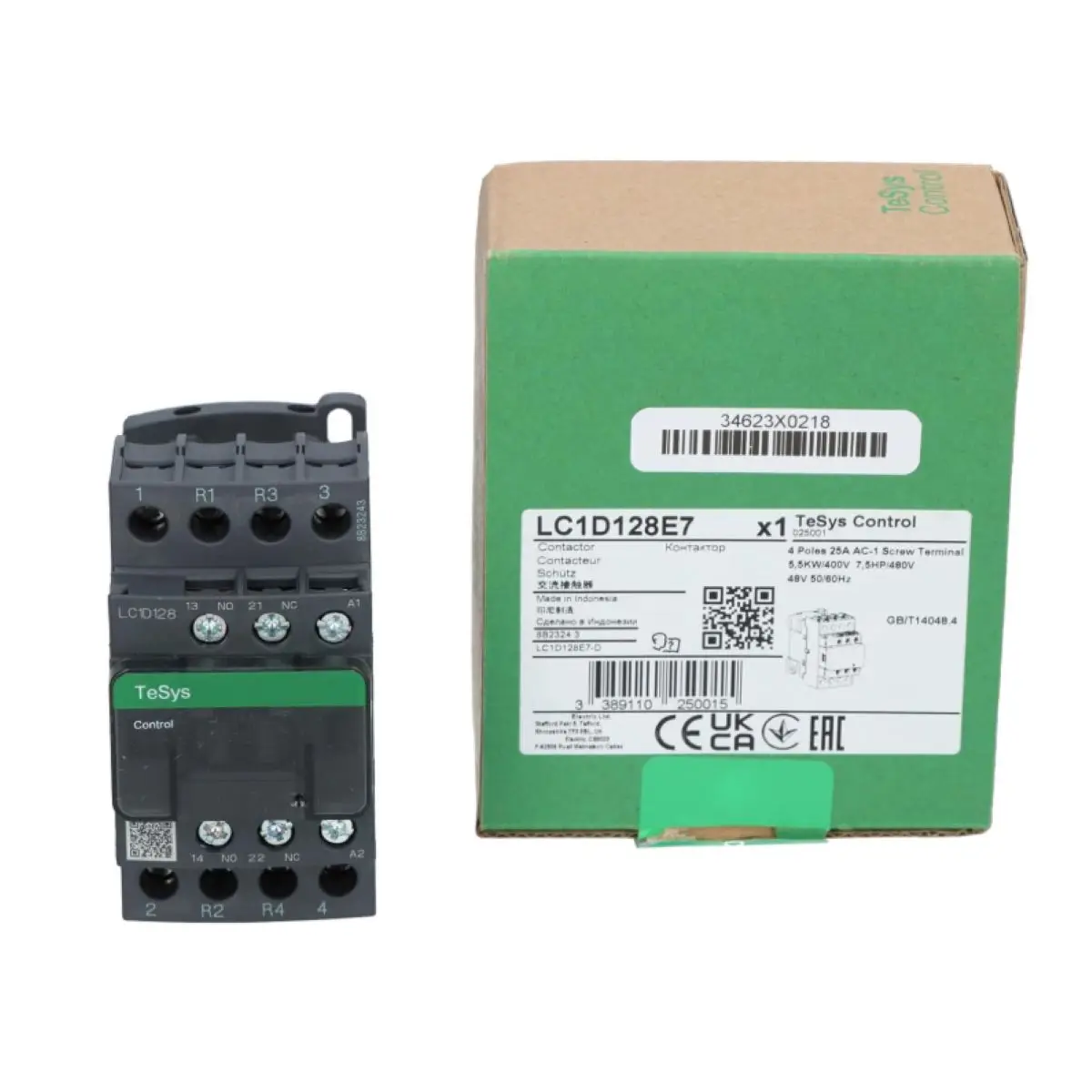 

LC1D128 LC1D128E7 LC1D128E7C LC1-D128E7C TeSys D контактор-4P(2 NO + 2 NC) - AC-1 - = 440 В 25 А-48 В AC катушка