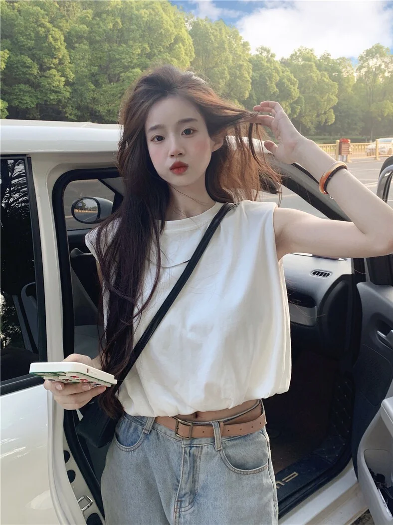 Женский жилет с V-образным вырезом и коротким рукавом