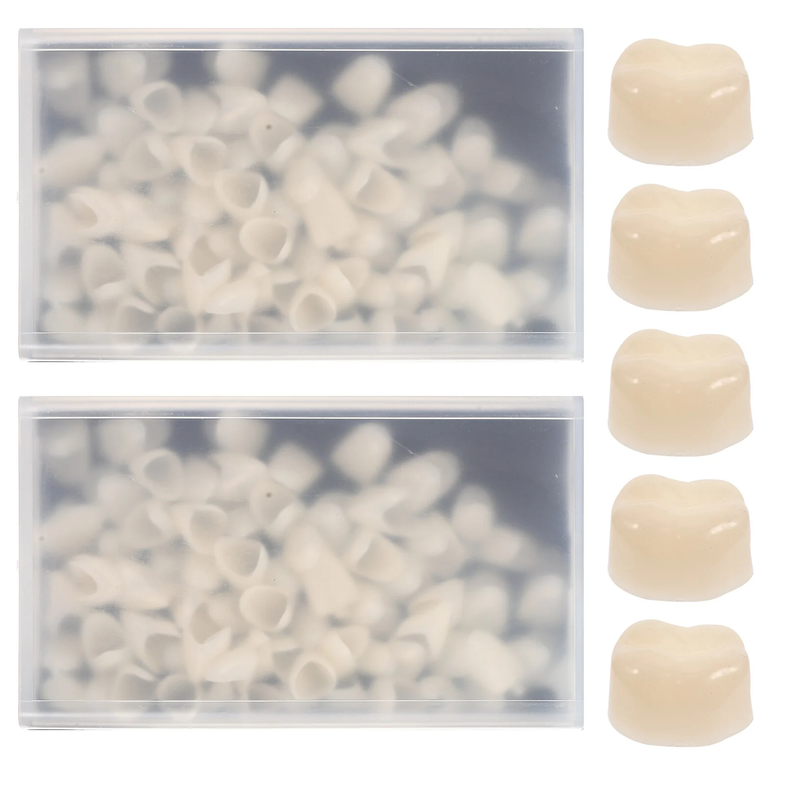 

2 Boxes Veneers Molars Repair Kits Anterior Teeth Temporary Tooth Crowns Stickers Tool Patch Fake Resin Material