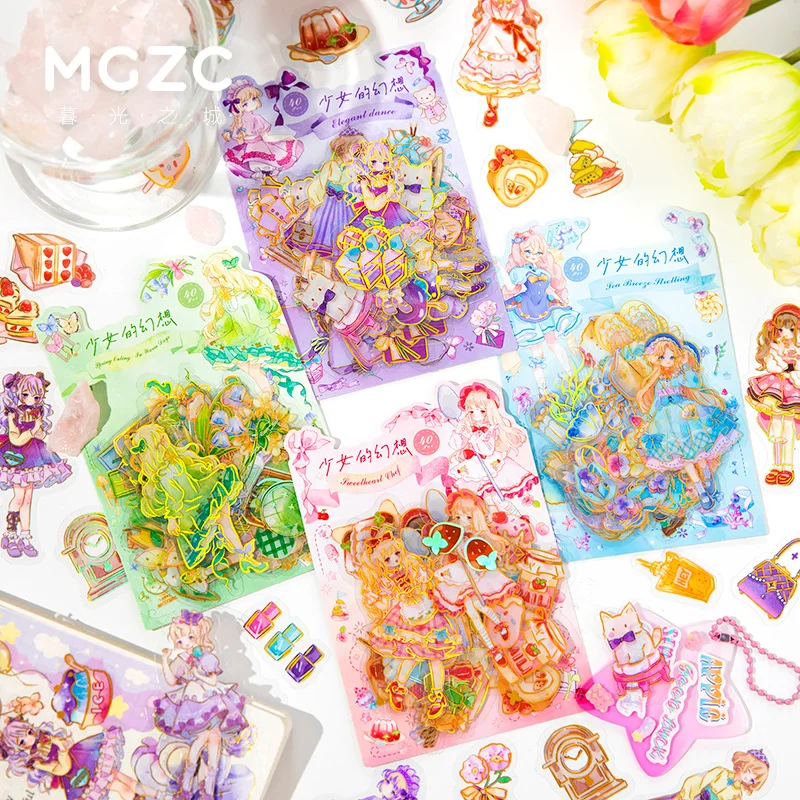 

40pcs/1pack Kawaii Stationery Stickers The fantasy of a young girl Diary Planner Decorative Stickers Scrapbooking Craft Stickers