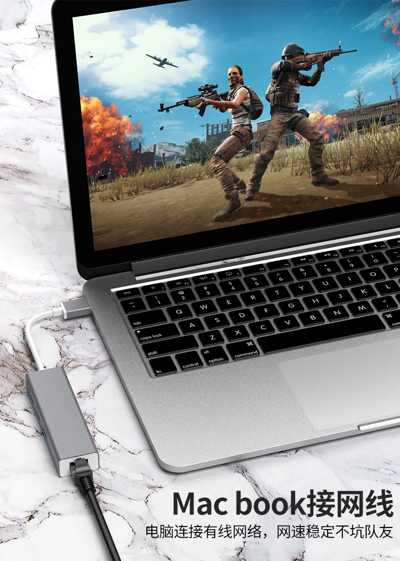 Новинка 4 в 1 концентратор USB 3 0 из алюминиевого сплава C для гигабитной lan RJ45