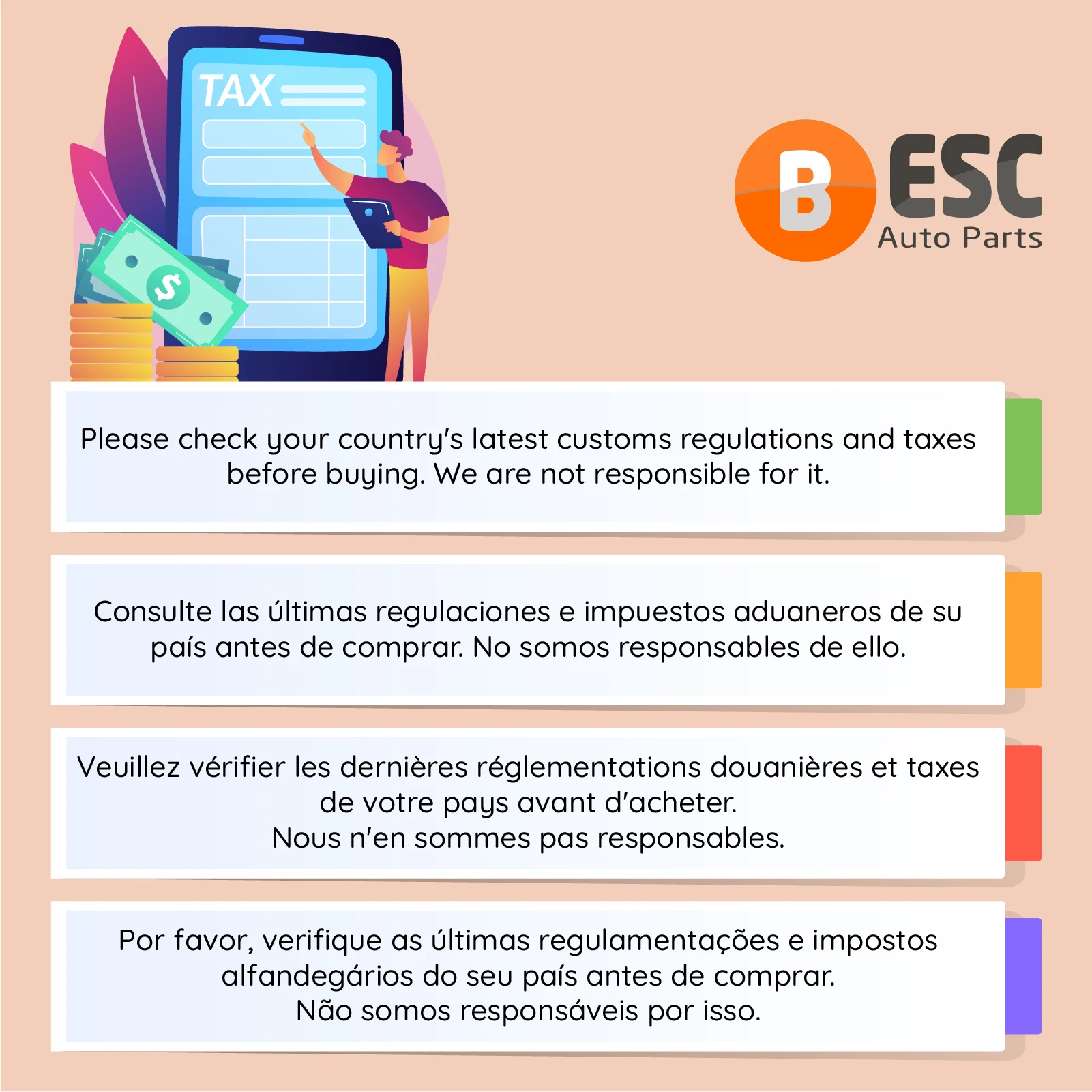 Автозапчасти ESC ESP664 держатель бампера кронштейн 631427092R передний правый для Dacia
